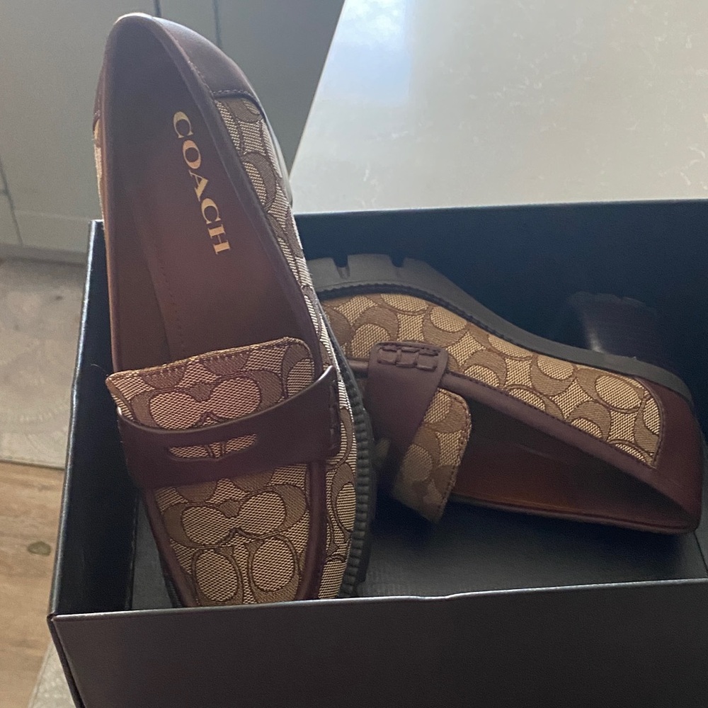 Coach Brown Patterned Loafers - Picture 2 of 5